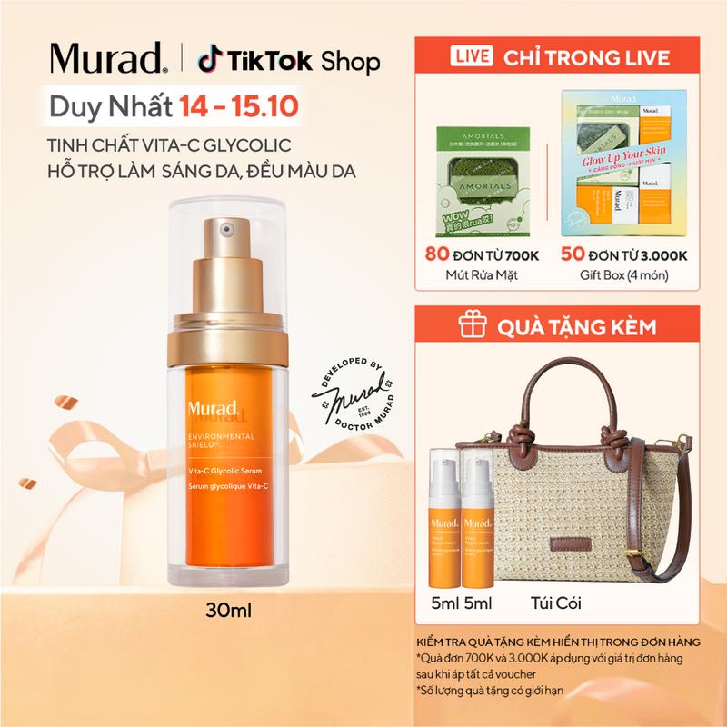 Tinh chất hỗ trợ sáng da, làm đều màu da Murad Vita-C Glycolic Serum 30ml