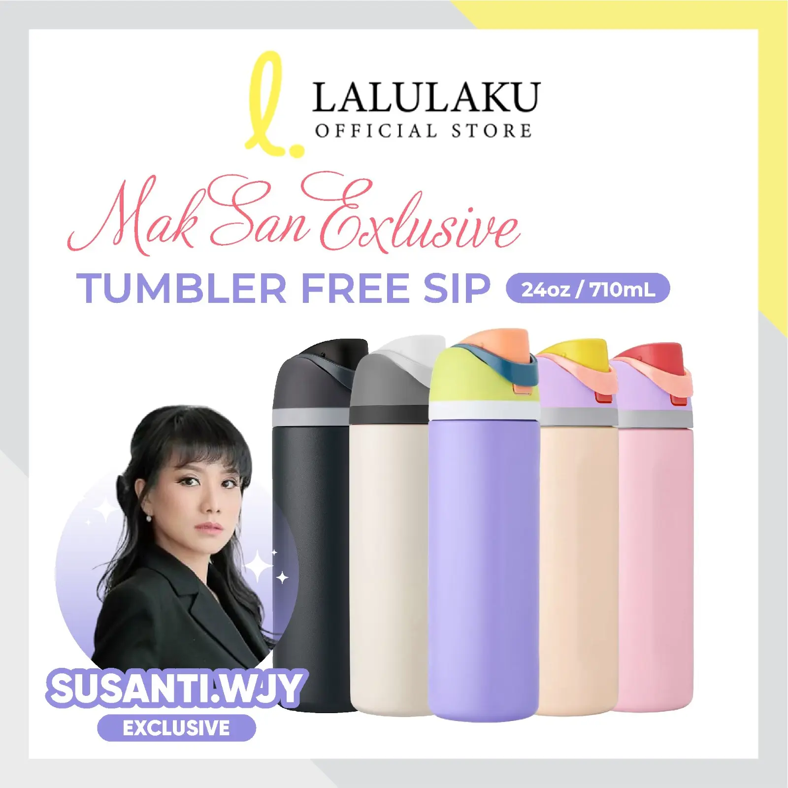 {EXCLUSIVE MAKSAN} Botol Tumbler Tumbler Termos Owala FreeSip 24 Oz 710 ML 19 Oz 560ml Termos Tahan Panas Dingin
