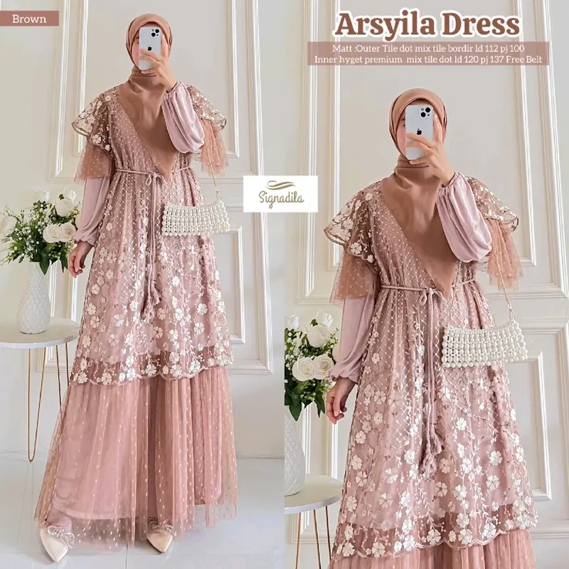 Asyila dress by Signadila//ceruty plisket full furing premium best seller 3