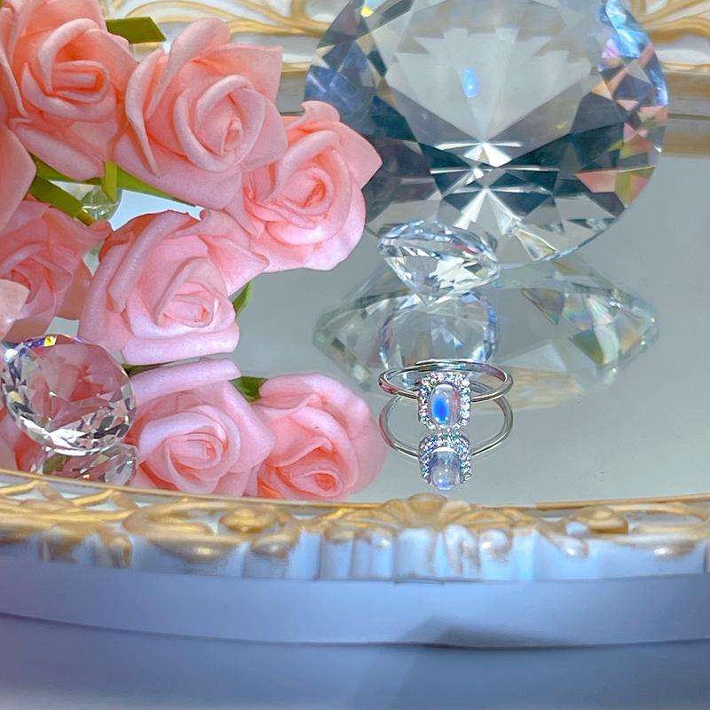 Product Introduction of S925 blue moonstone  02 ring Birthday Anniversary Daily 1
