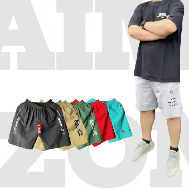 COD | Celana Pendek Olahraga Pria Dewasa Saku Resleting Pantai Casual Sport Short Pant Uniseks Running Gym Fitnes Badminton Jogging Volly Futsal Basket Renang Bahan Tebal Berkualitas Nyaman Cepat Kering Size L & XL 6