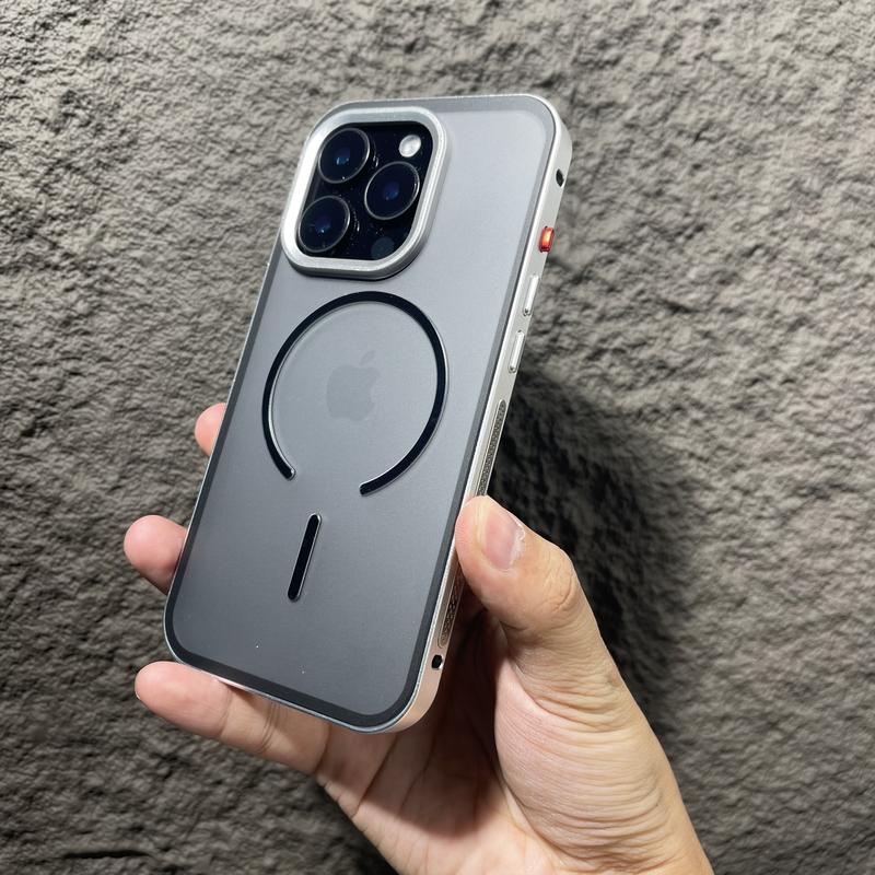 Ốp Điện Thoại Có Thể Tháo Rời Khung Kim Loại Dành Cho iPhone 13 14 15 16 17 Pro Max Và 17Air Tương Thích Với Sạc Không Dây Magsafe Ốp Lưng Lì Ống Kính Hợp Kim Nhôm