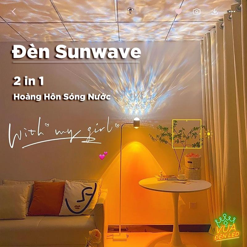  Đèn Sunwave Hoàng Hôn Sóng Nước 2in1 trang trí phòng ngủ phòng khách làm nền livestream chụp ảnh tạo không gian lãng mạng thư giãn 