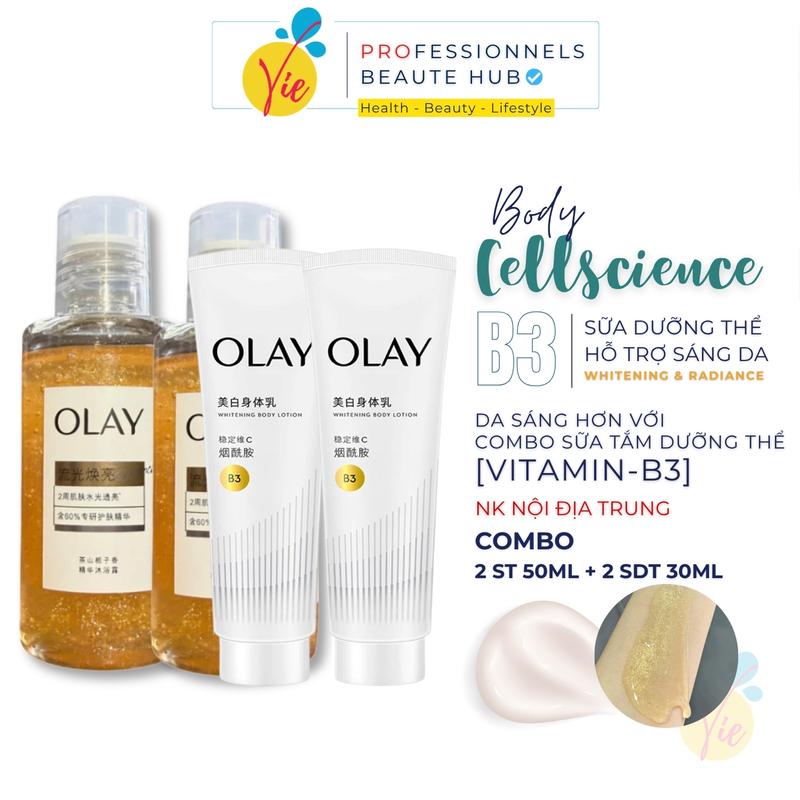  Sữa Dưỡng Thể OLAY Body B3 30ml+ Sữa Tắm Olay 50ml Vitamin C Optic Glow Radiance Giúp Dưỡng Chăm Sóc Da 