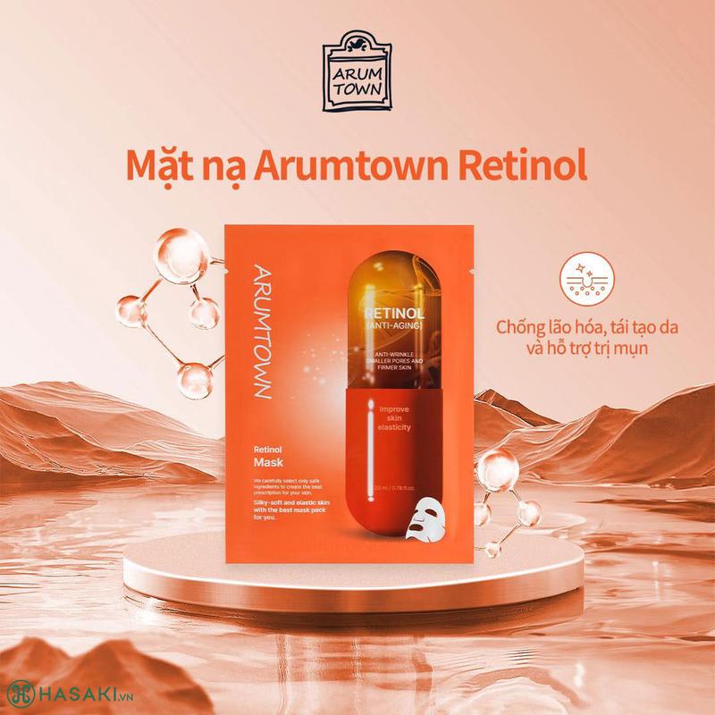 Mặt Nạ Giấy Dưỡng Da Arumtown Retinol – Tái Tạo & Phục Hồi Da 10 miếng - MP0654