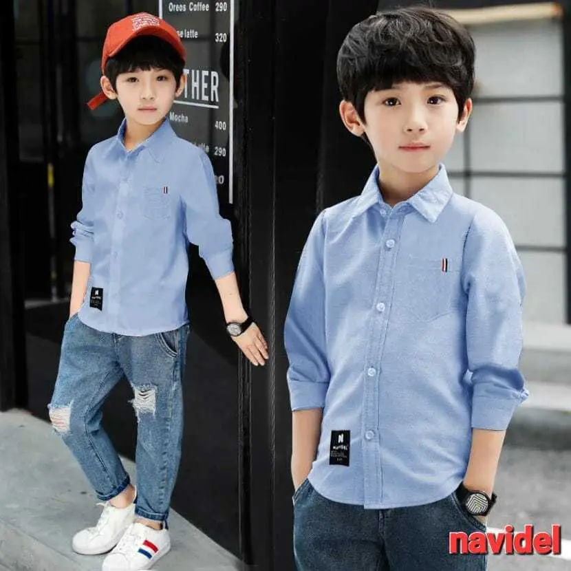hem kids polos oxford LOGO DIGITAL PRINT DTF /kemeja anak laki laki dari umur 5-12th/COD