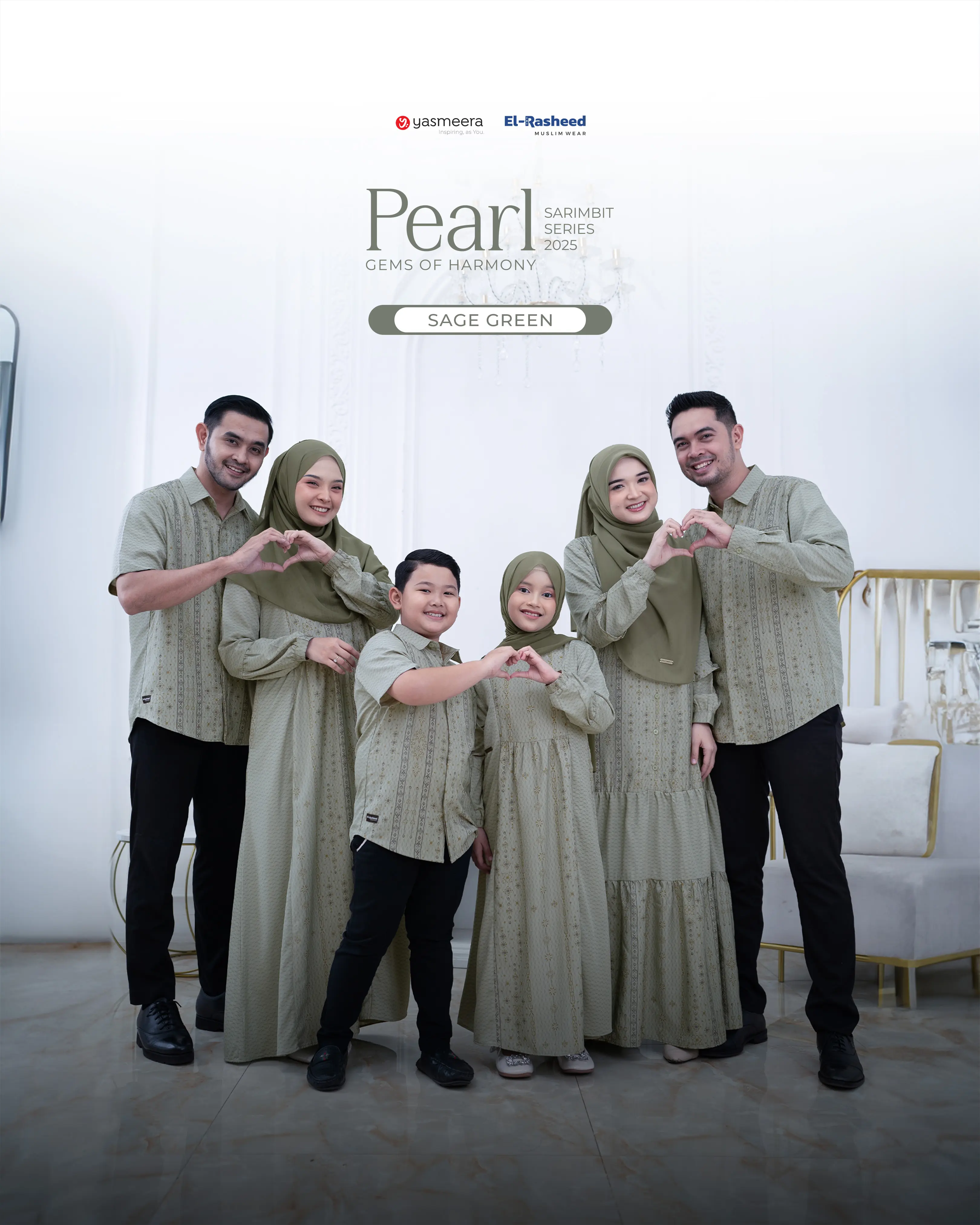 Yasmeera Official - Sarimbit 2025 Pearl Series Warna Sage Green