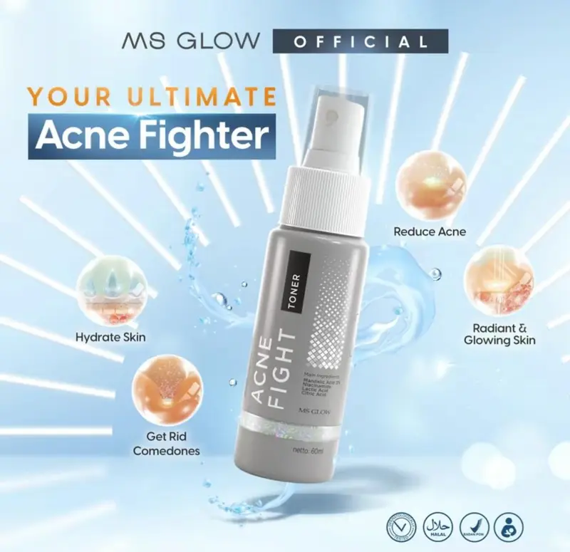 MS GLOW - PAKET WAJAH FREE SPOT TREATMENT 6