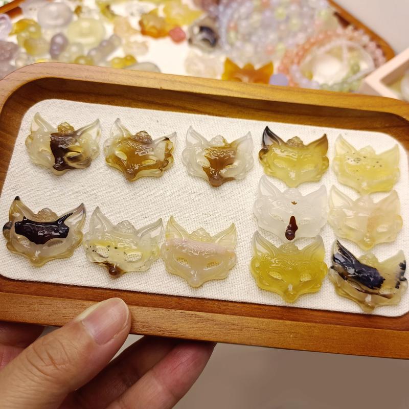 Mặt Dây Chuyền Thời Trang Cáo Đá Tự Nhiên, Đơn Giản Và Dễ Phối Đồ, Biểu Tượng Hòa Bình Và May Mắn, Giao Hàng Ngẫu Nhiên Chọn Một 0