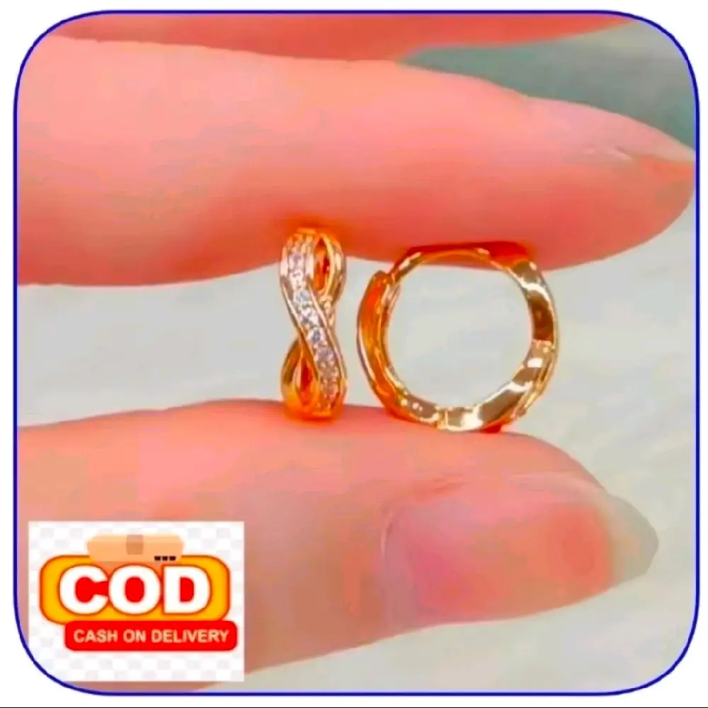 Perhiasan Wanita Anting Clip Titanium Anti Karat Motif Simpel Terbaru Lapis Emas 24k Earrings Elegan