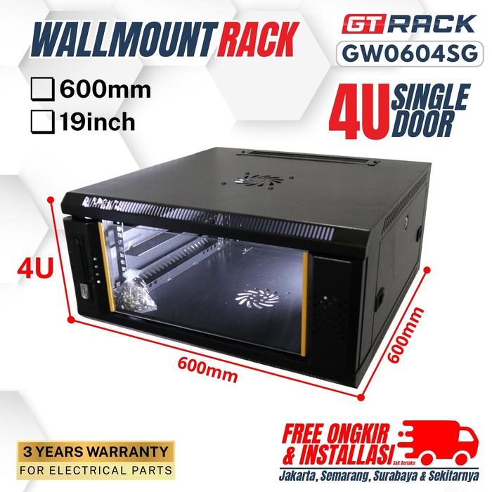 Barat Rack Promo WALLMOUNT RACK 4U GT RACK GW0604SG – RAK SERVER WALL MOUNT DEPTH ...