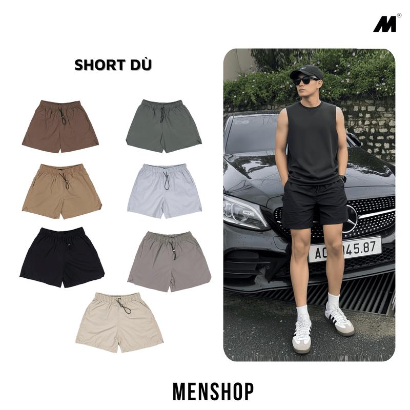 Menshopvn | Quần short Dù Gió Trơn Form Trên Gối Basic Unisex Nam Menswear ,Có túi