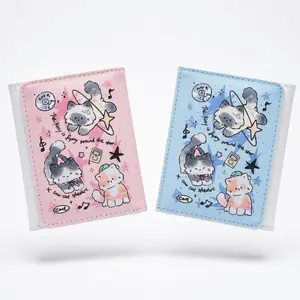 [READY] Dompet Wanita 3 Lipat Y2K Aesthetic Korea Kartun Kucing Gemoy - Dompet Lipat Kulit PU Premium Waterproof 7 Slot Kartu Dompet Mini Lucu Kado Cewek Viral