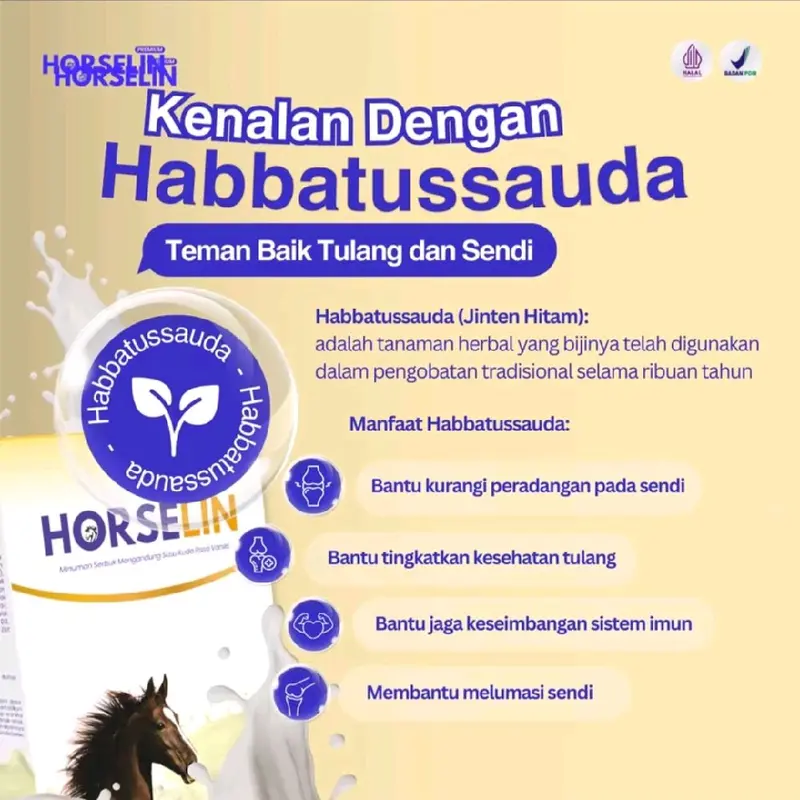 Susu Kuda Horselin 200 Gram Kuatkan Tulang Lansia Nutrisi Tinggi Kalsium Untuk Sendi & Asam Urat Alami Milk Dairy 7