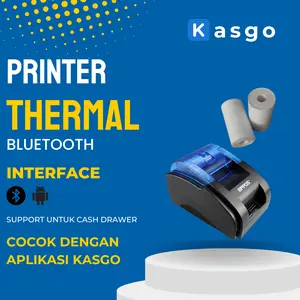 Printer Thermal Bluetooth Free Kertas Label Thermal Untuk Aplikasi Kasgo POS