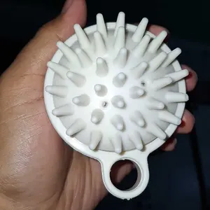 UNIQSOO Sisir Keramas Bulat Silikon Anti Ketombe Sikat Rambut Dan Pemijat Kulit Kepala Lembut Scalp Silicone Comb Alat Penggaruk Kulit Kepala