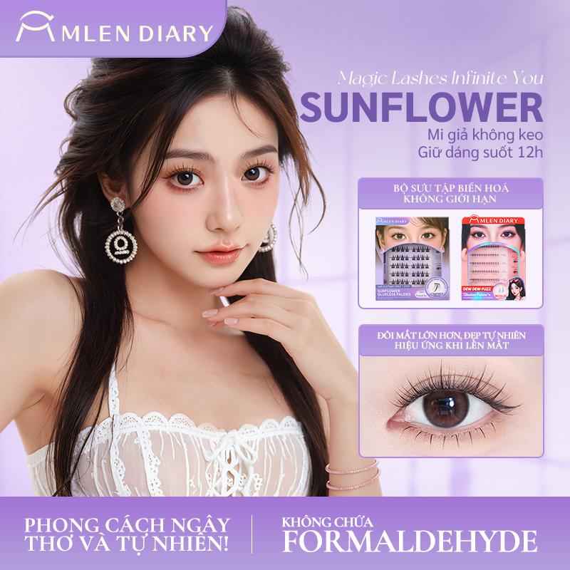 [DEAL ĐỘC QUYỀN] Mlen Diary - Mi Tự Dính, Mi Giả, Mi Sẵn Keo Pha Lê Đen, Mi dưới tự dính, Dán Nhanh, Tiện Lợi, Mềm Mại, Mi Cụm Dễ Dùng, Tự Nhiên, Sợi Mi Mảnh, Có Thể Sử Dụng Được Nhiều Lần