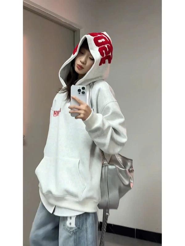   DEAL MỞ  BÁN  Áo hoodie INSROSE unisex nam nữ đều mặc được chất vải nỉ COTTON áo dài tay có mũ trùm cổ cao Menswear Top 