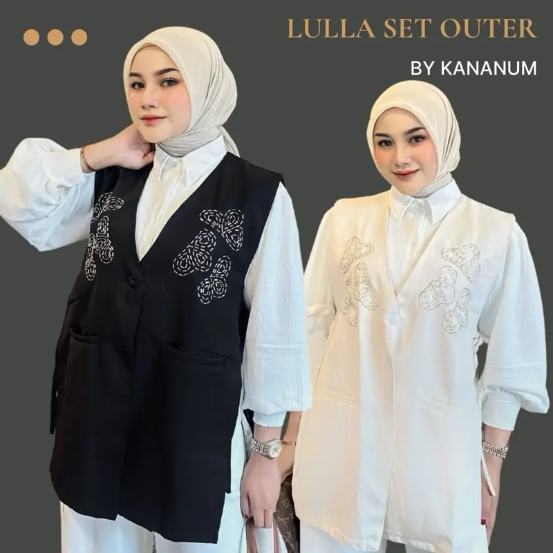 Lulla set outer by kananum 2in1 vest + inner ( terpisah ) bahan katun tencel 3