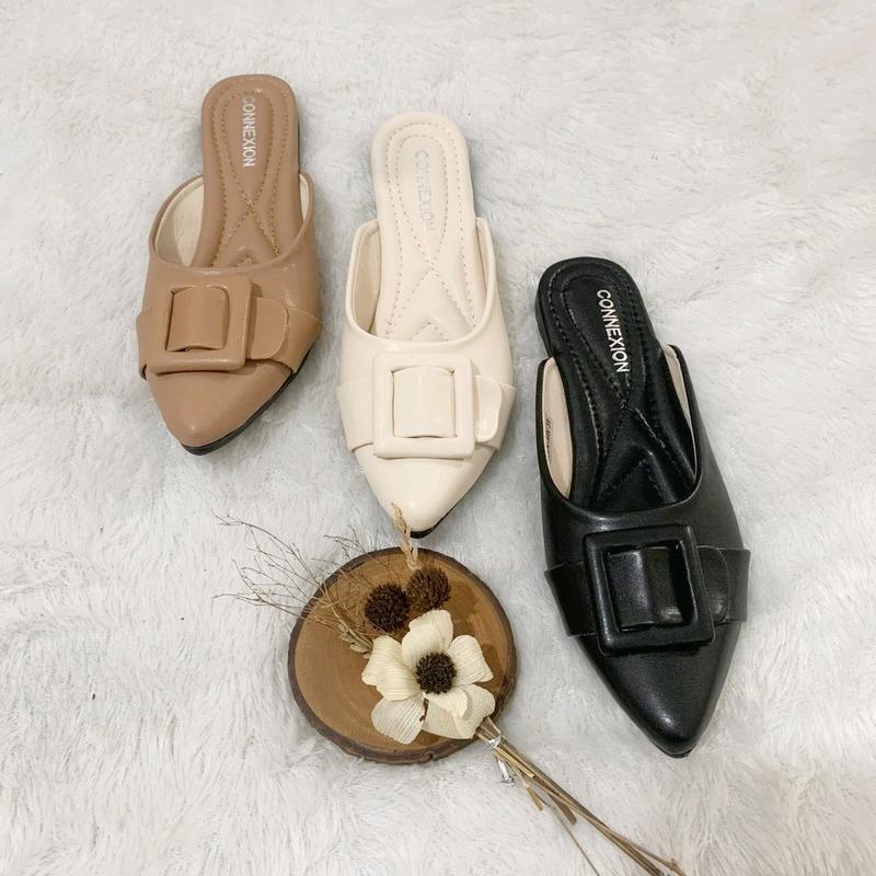 Sandal Wanita Bustong Teplek Kotak Cantik Shoes Sendal Cewek 0