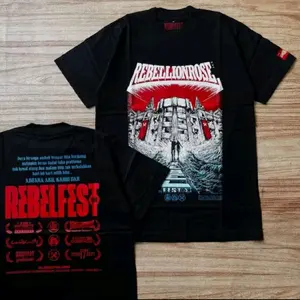 STOCK READY BISA COD T-Shirt Rebellion rose - Rebel Date Kain Katun Combed 24s tebal lembut nyaman adem kaos distro terlaris baju dewasa kekinian pria wanita  Hitam Keren Atasan  Polos Unisex Sablon