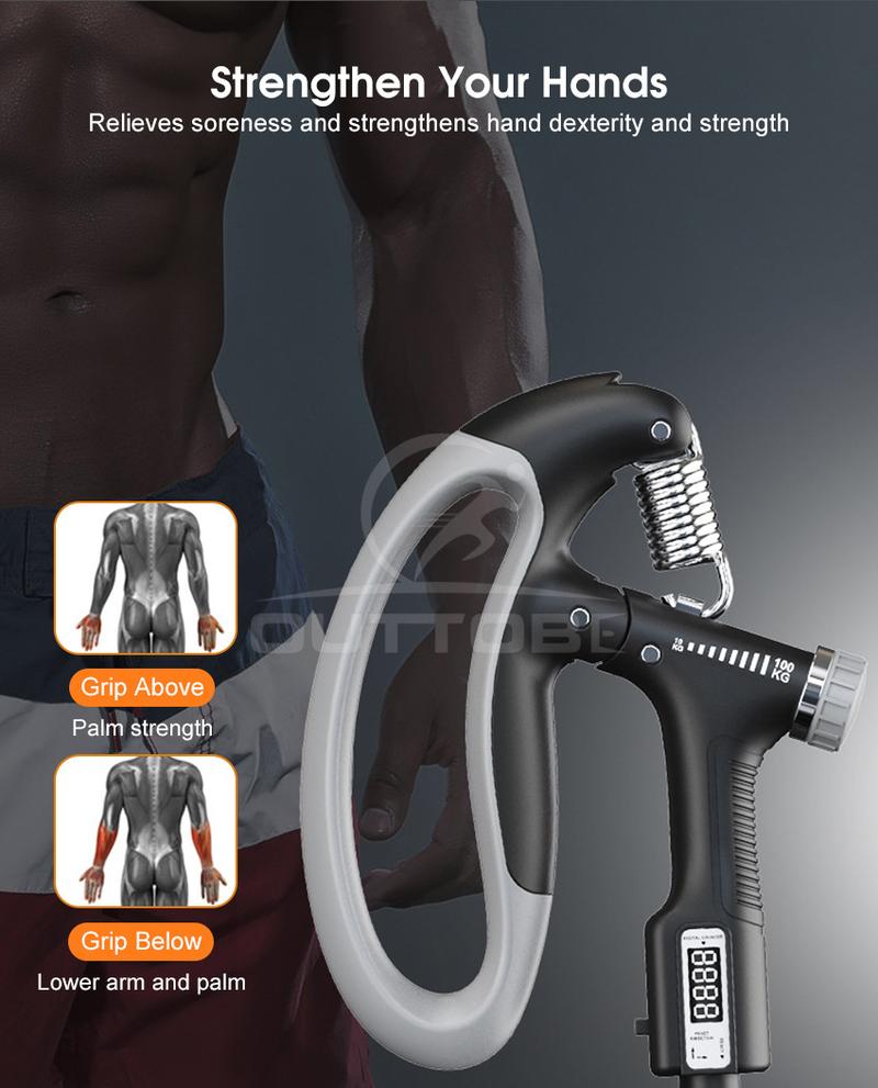 Product Introduction of Outtobe Hand Gripper 10-100KG Adjustable Exerciser Grip Strength Trainer Automatic Counting Fingers Wrist Forearm Exerciser Workout Fitness Tool Exercise Equipment 2