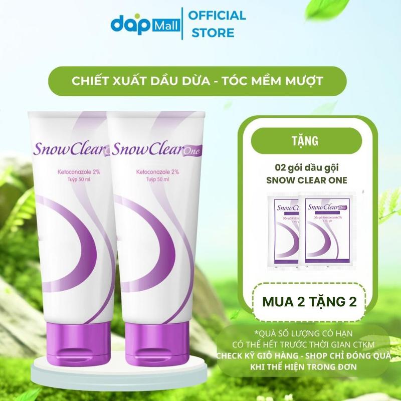  Combo 2 tuýp 50ml dầu gội SnowClear One giúp sạch gàu thành phần dầu dừa hỗ trợ mềm tóc 