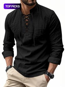 Camisa tipo polo de lino para hombre, manga larga, casual, nuevo diseño elegante para primavera y otoño, ajustada y cómoda para uso diario