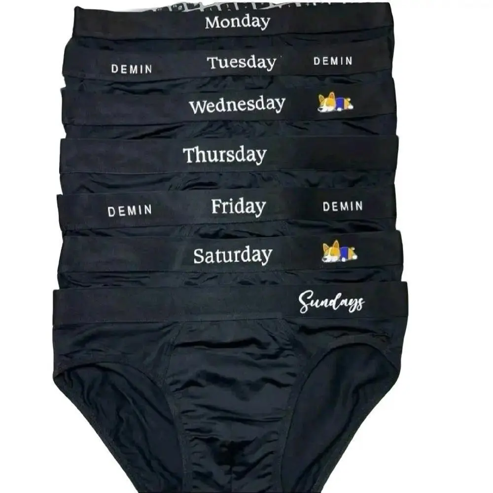 Combo 7 quần sịp nam chéo thun lạnh co dãn 4 chiều, in hình cún dễ thương, size 40-86kg