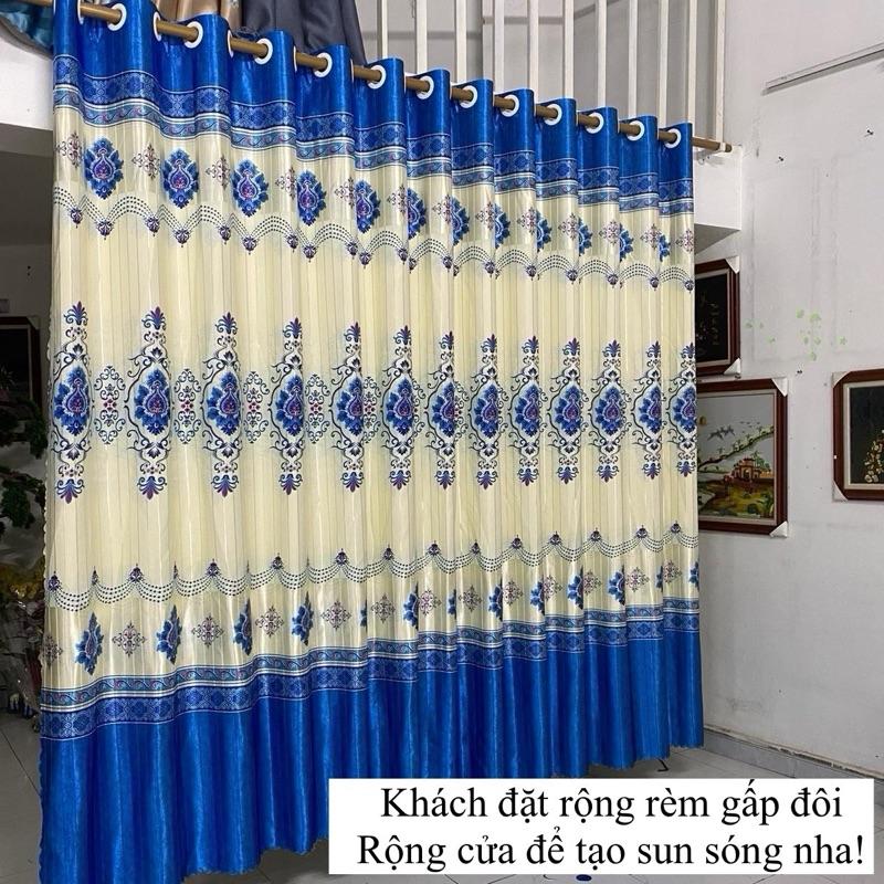  Rèm phi bóng 2 mặt xanh coban hàng loại 1  ko kèm thanh treo  rèm cửa sổ cửa chính rèm ngăn phòng 