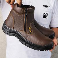 Gambar SUNO Leather Sepatu Kerja Safety Boots Resleting Ujung Besi item SUNO - 206C Reborn - HITAM, 36 dari SUNO LEATHER STORE Kab. Tangerang 2 Tokopedia