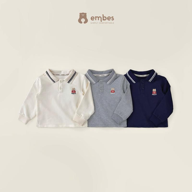  Áo polo dài tay phối cổ hình thêu Winnie cho bé trai Embes Việt Nam từ 9 tháng - 4 tuổi - 25-K7-21 