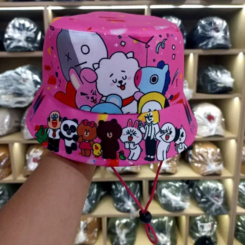 Topi Backet Anak Karakter / Topi Anak Labubu / Topi Anak Labubu 3