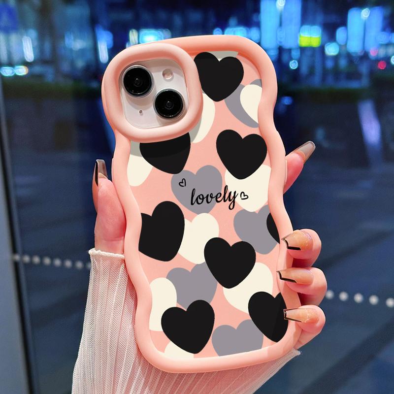 Casing Hp Untuk OPPO A7 A5s A12 A12s A11K Casing Hp Kesing Softcase Case Bahan silikon gelombang Cesing Pola Hati Retro Mode pelindung marshmallow Anti Jatuh Tahan debu guncangan 6