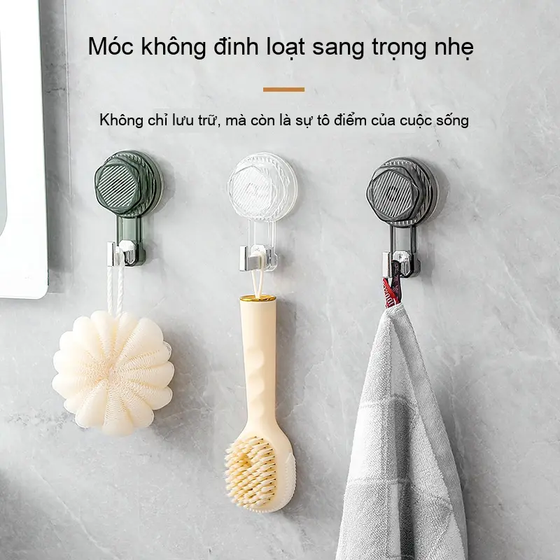 Móc Treo Đồ Gắn Tường, Cốc Hút Chân Không, Móc Treo Tường, Không Cần Khoan
