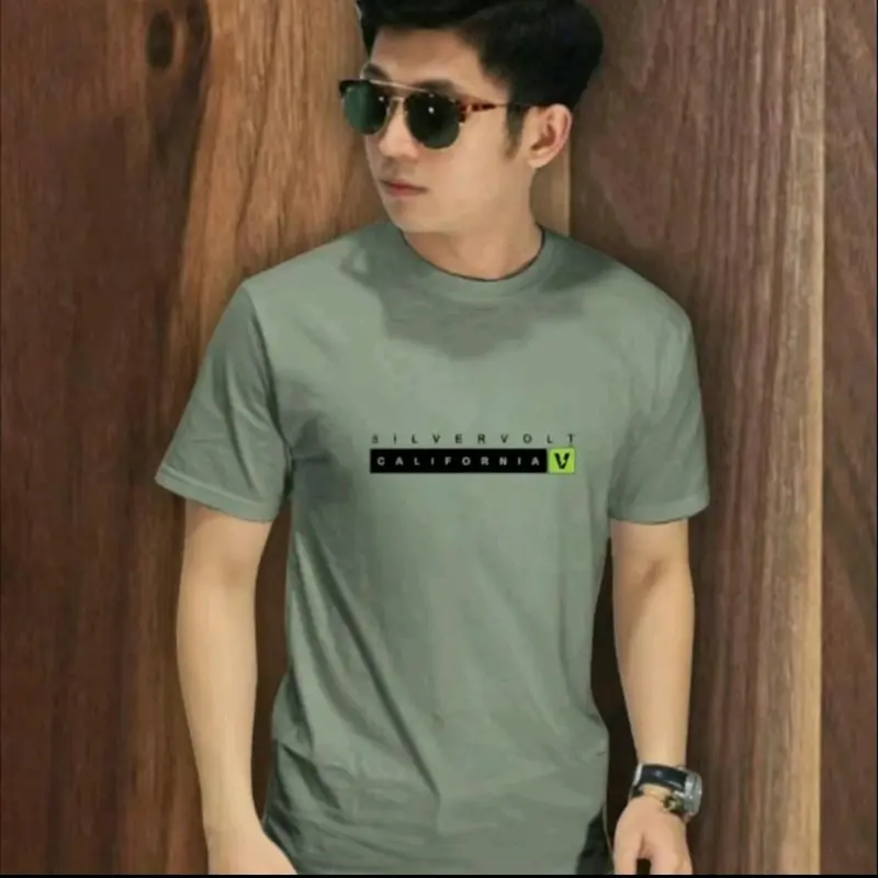 Kaos distro pria lengan pendek hijau sage original silvervolt Sablon premium 5