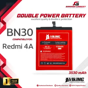VIKING Baterai Double Power BN30 Compatible for Redmi 4A Batre Batrai Xiao Mi BN 30