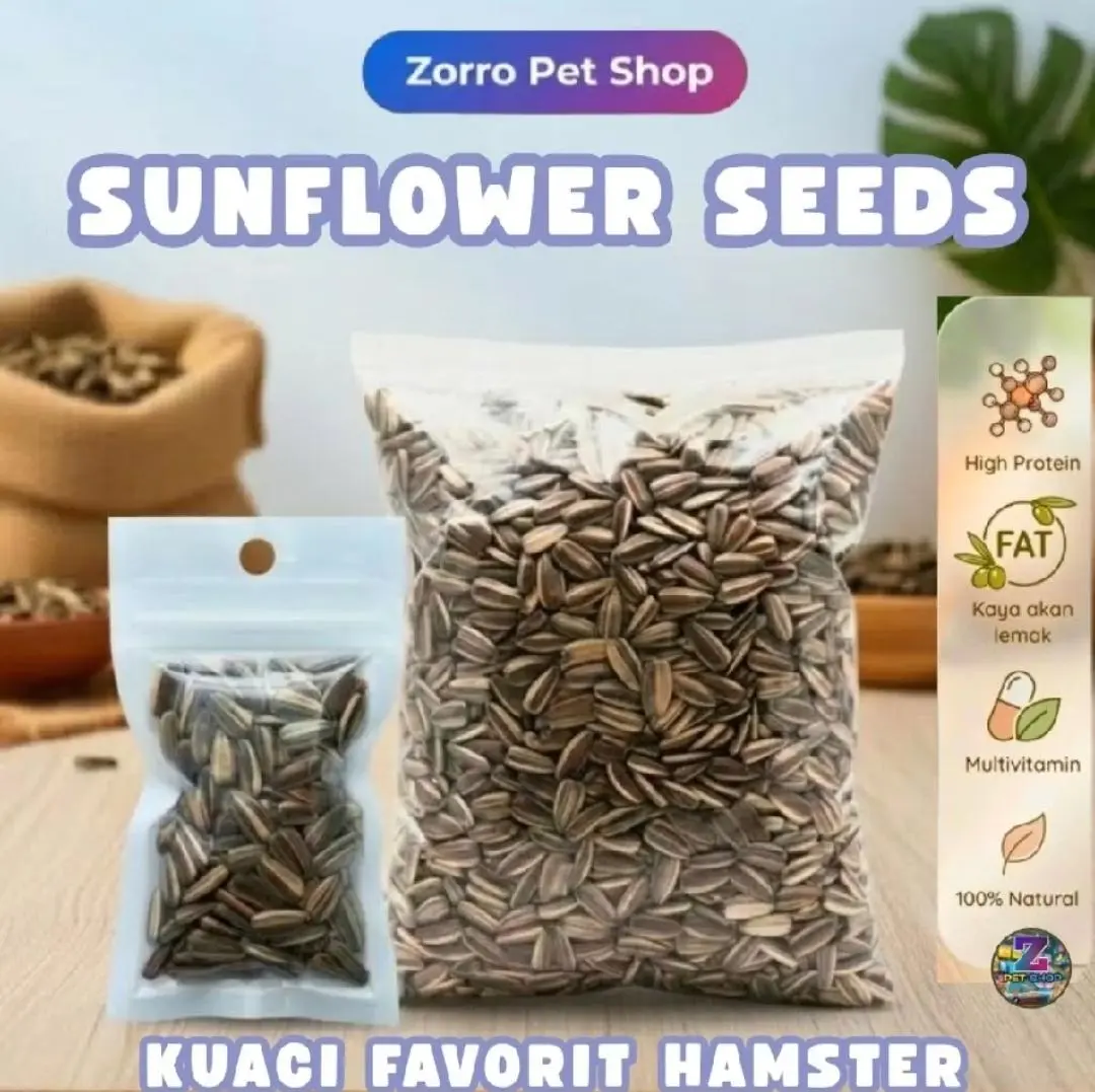 KUACI HAMSTER/BURUNG KWACI PREMIUM HIGENIS & BERSIH | ORGANIC SUNFLOWER SEED SNACK MAKANAN HAMSTER