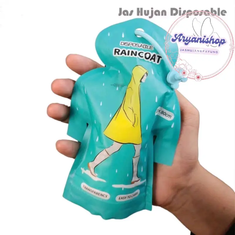 Jas Hujan Plastik Anak / Jas Hujan Plastik Dewasa Model Terusan / Jas Hujan Traveling /  Jas hujan disposable 4