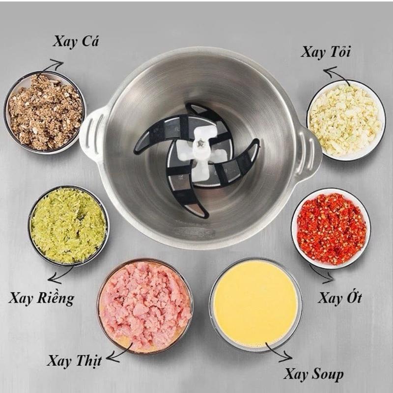 Máy Xay Thịt Inox 304 Chất Liệu Cối Xay Inox Chuẩn 304 Chống Gỉ Công Suất 250W Dung Tích 2L 3