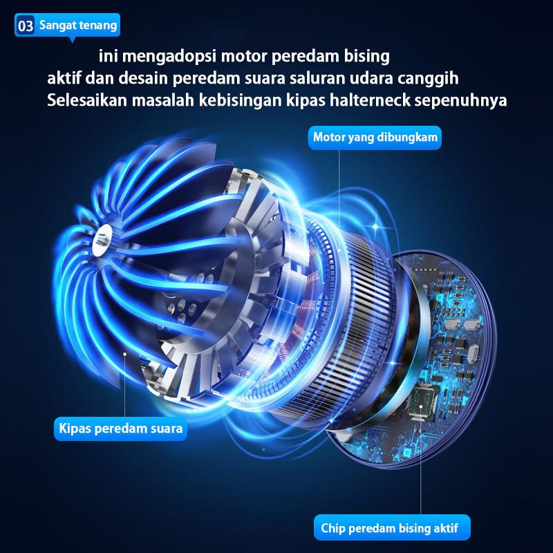 Product Introduction of 2024 Kipas Angin Gantung Leher Portable USB 20000mAh 5-Speed Wind Tanpa Baling Baling Neck Fan 22