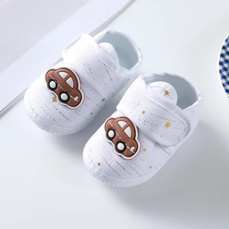 Giày Vải Bé Trai Bé Gái 0-12 Tháng Tuổi Giày Đi Bộ Thiết Kế Họa Tiết Hoạt Hình Trọng Lượng Nhẹ 1