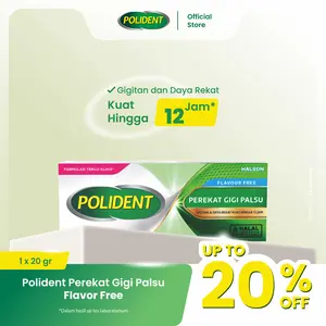 Polident Perekat Gigi Palsu Flavor Free 20gr