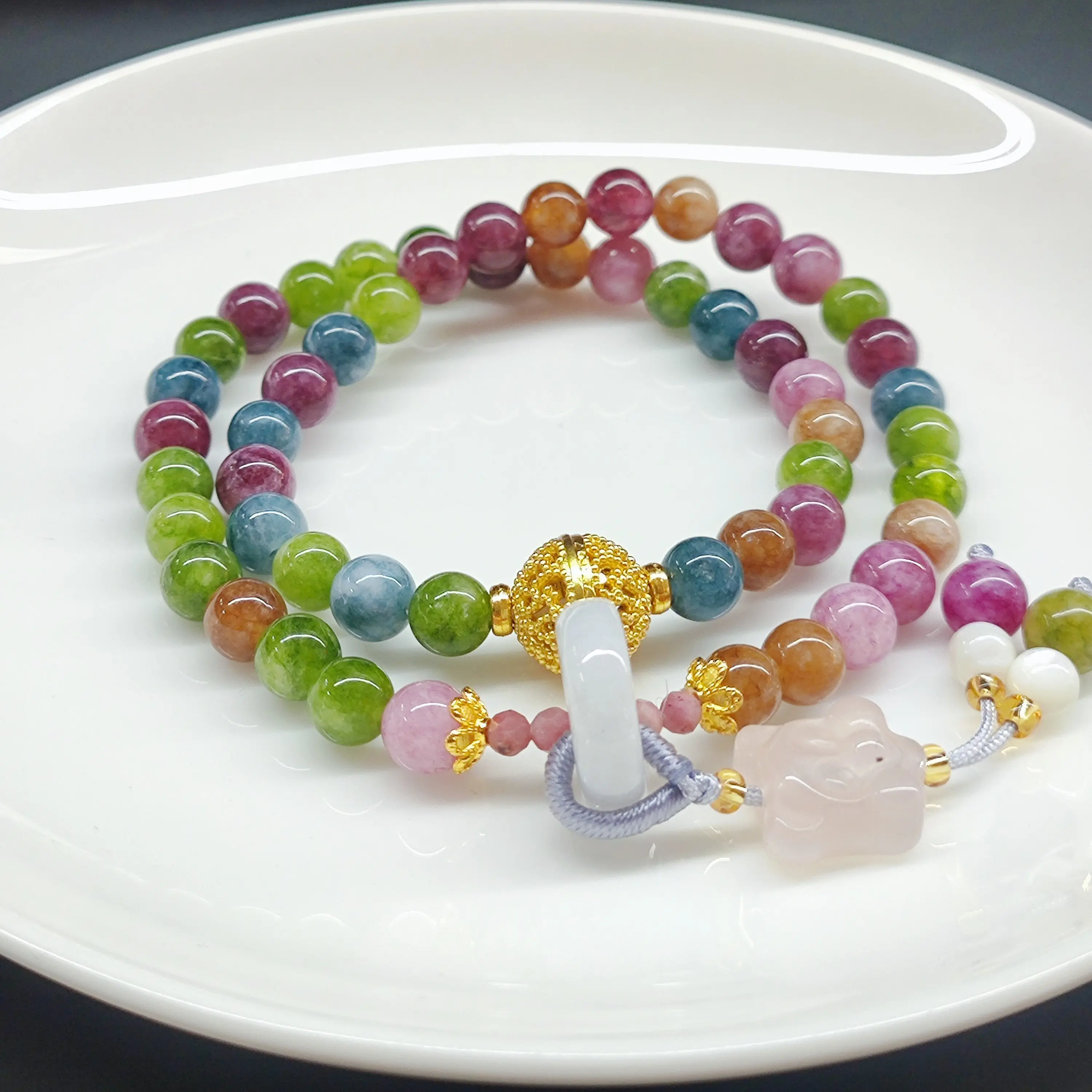 New Chinese fashion temperament hand string double circle 6mm