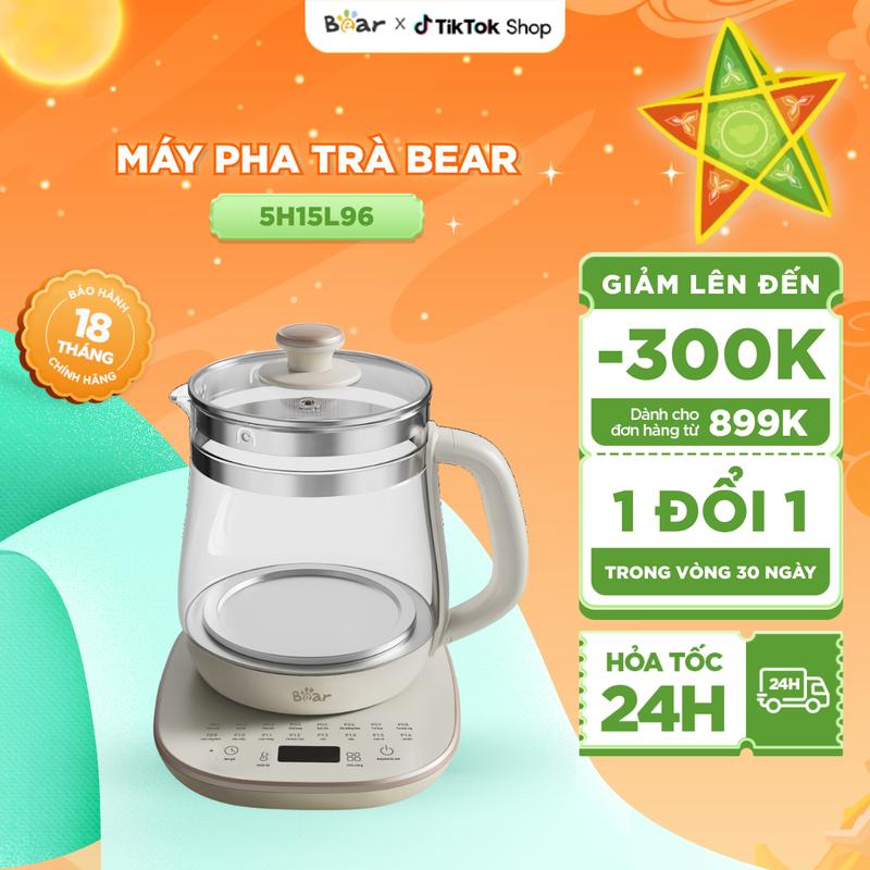 Bình Pha Trà Bear 1.5L Ấm Siêu Tốc Bình Thủy Tinh Đựng Nước Ấm Pha Trà Ấm Trà Bình Thủy Giữ Nhiệt Ấm Đun Nước HK-5H15L96