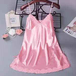 Lingerie Dress Lace Mesh Transparan Dress Babydoll Baju Tidur Mini Fit Panjang Wanita Gaun Midi Pendek 1032