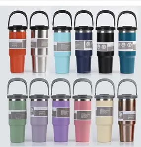 MC11-Tumbler Handle 2in1 / Botol Minum Portable Teh Kopi Stainless Steel Vacuum Insulated Mug 890ml & 900ml Termos