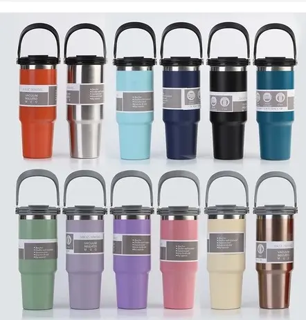 MC11-Tumbler Handle 2in1 / Botol Minum Portable Teh Kopi Stainless Steel Vacuum Insulated Mug 890ml & 900ml Termos 0