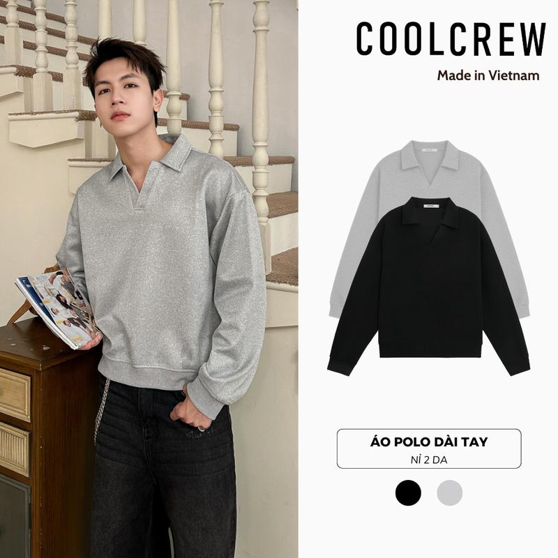  Áo Sweater Polo COOLCREW Vải Nỉ Tay Dài Form Rộng Unisex Menswear Phong Cách Hàn Quốc Năng Động 