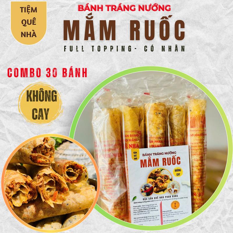 (KO CAY) - COMBO 30 Bánh Tráng Nướng Mắm Ruốc FULL TOPPING - Đặc Sản Phan Rang - Tiệm Quê Nhà